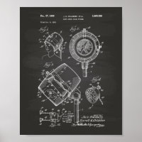 Hair Dryer System 1960 Patent Art Chalkboard
