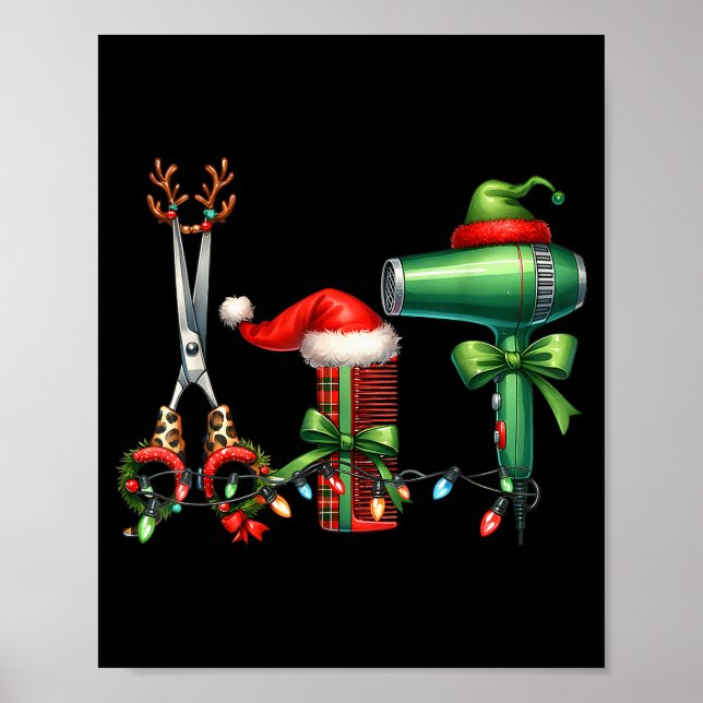 Poster Hair Stylist Christmas Hairdresser Licensed Hairas (Frente)