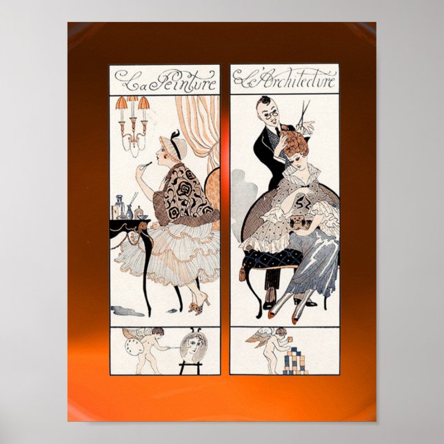 PÔSTER HAIR STYLIST, FASHION BEAUTY SALON FIGURA ARTISTA (Frente)