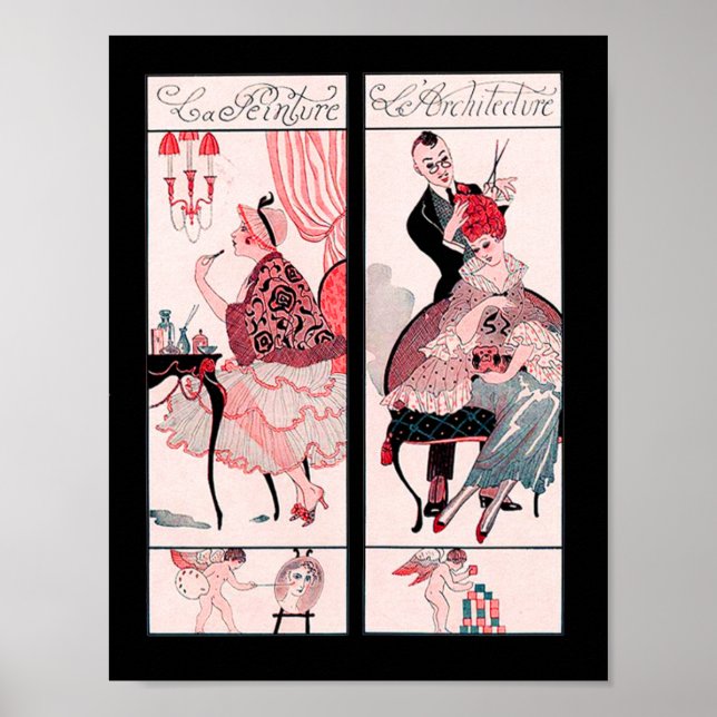 POSTER HAIR STYLIST, FASHION BEAUTY SALON FIGURA ARTISTA (Frente)