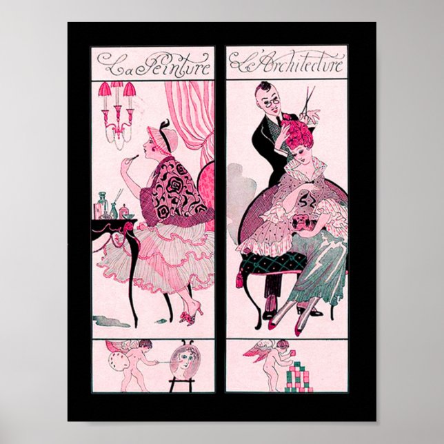 POSTER HAIR STYLIST, FASHION BEAUTY SALON FIGURA ARTISTA (Frente)