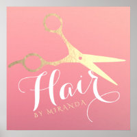 Hairstylist Makeup Salon Modern Pink Tesoura Doura