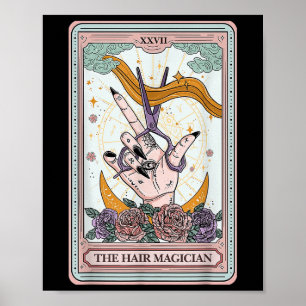 Poster Hairstylist Tarot Card Gothic Hairdresser Salon Ha