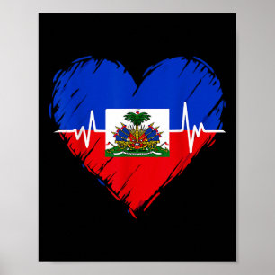 Poster Haitian Flag Day Love Haiti Heart Haitian Roots Ha