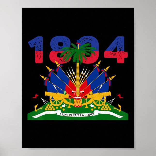 Poster Haitian Flag Pride 1804 Independence Day Haiti Roo (Frente)
