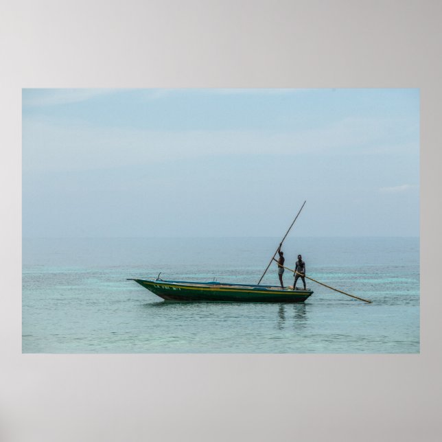 Poster Haitianos no barco rústico - Praia Cocoyer 2018 (Frente)