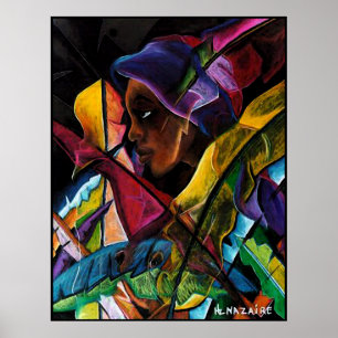 Poster Haitienne en Vitraux