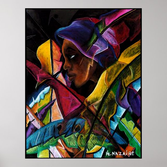 Poster Haitienne en Vitraux (Frente)
