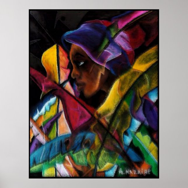 Pôster Haitienne en Vitraux III - en verre d'eau (Frente)