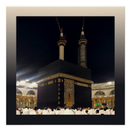 Pôster Hajj Pilgrims em Fajr, Kaaba, Meca, Arábia Saudita