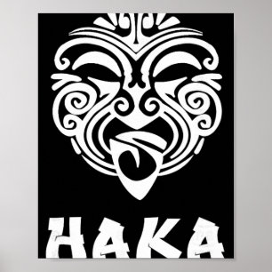 Poster Haka Fãs de Rugby da Nova Zelândia Dança Maori Hak