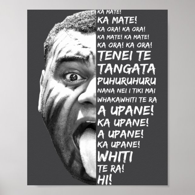 Poster Haka New Zealand Maori New Zealand Fans Rugby _1  (Frente)