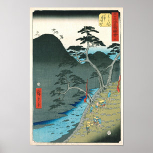 Pôster Hakone, belas artes do japonês de Hiroshige