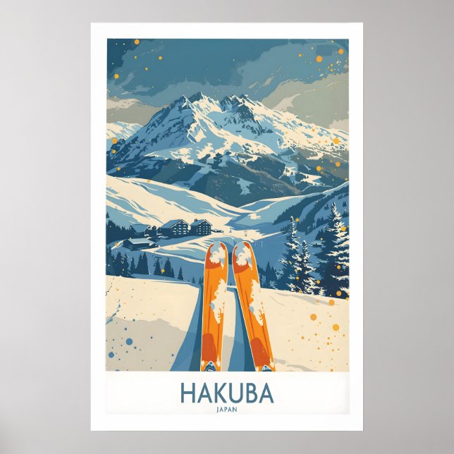 Poster Hakuba Ski Print - Japan 1 (Frente)