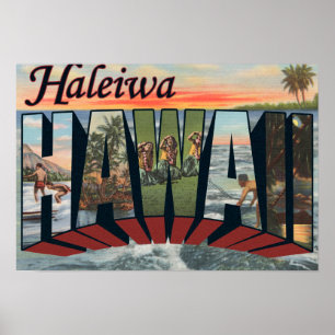 Pôster Haleiwa, Havaí - grandes cenas da letra