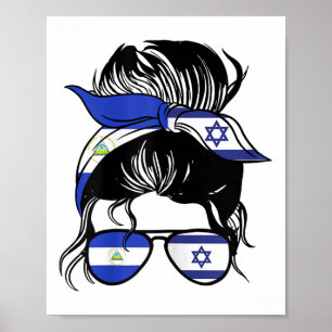 Poster Half Nicarágua Half Israelense Mix Nicarágua E Isr
