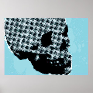 Poster Halftone Skull
