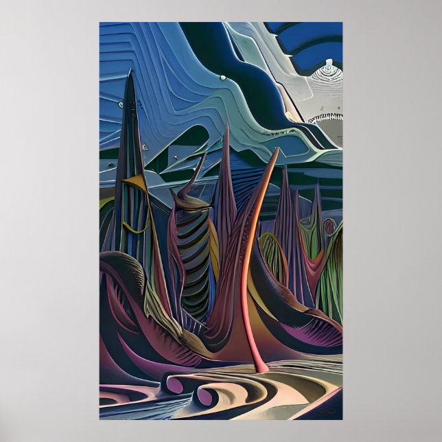 Poster Halfway to an Abstract Futurism (Frente)