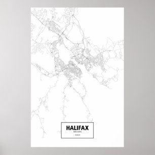 Poster Halifax, Nova Escócia (preto em branco)