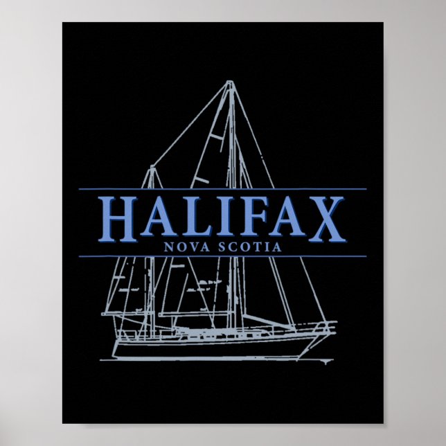 Poster Halifax Nova Scotia Vintage Sailboat Design  (Frente)
