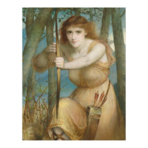 Hallé Female que caça no bosque