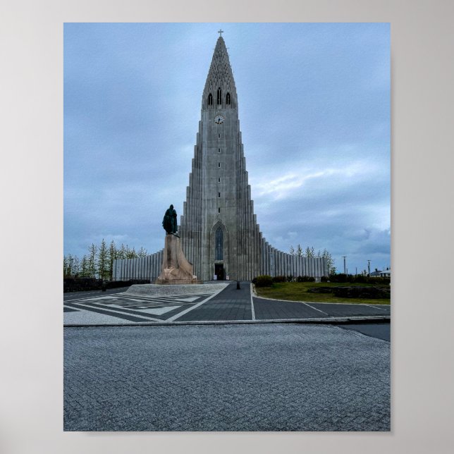 Poster Hallgrimskirkja Church Reykjavik Islândia Foto: (Frente)