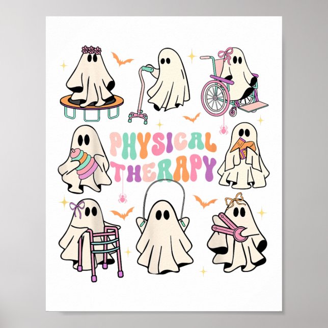 Poster Hallowee de Terapia Física Fantasma (Frente)