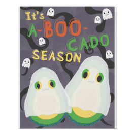 Pôster Halloween A-BOO-Cado Spooky Cute Avocado Ghosts