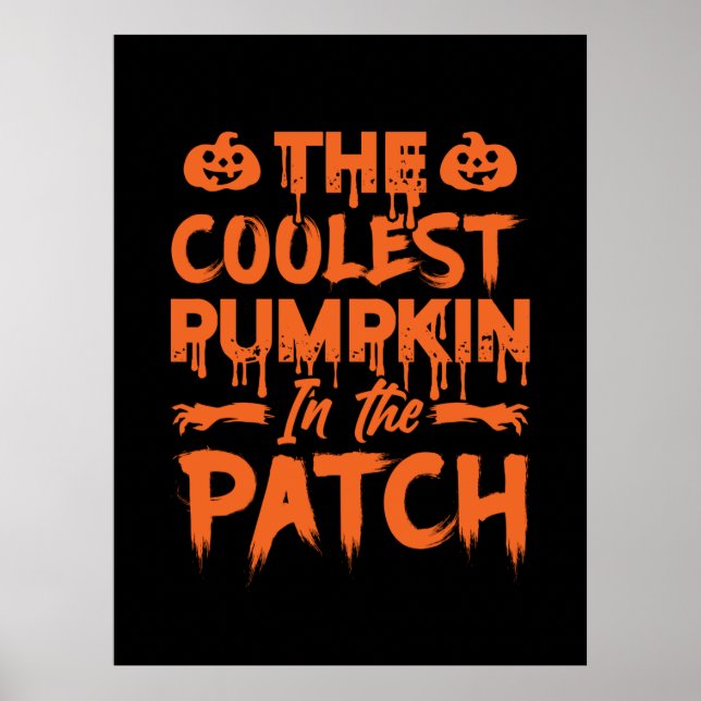 Poster Halloween A Pumpkin Mais Fria No Patch Xmas (Frente)