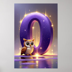 Poster Halloween Alfabeto Crianças ABC Letra O