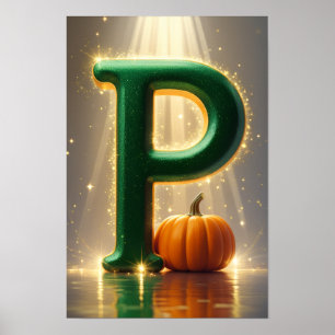 Poster Halloween Alfabeto Crianças ABC Letra P