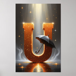 Poster Halloween Alfabeto Crianças ABC Letra U
