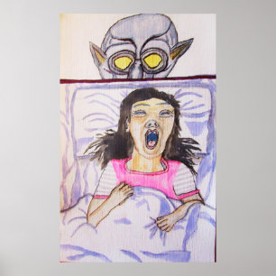 POSTER HALLOWEEN ALGO ESTÁ SOB A CAMA