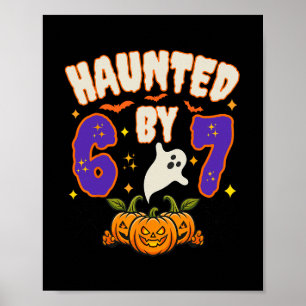 Poster Halloween Assombrado 67 Número 67 Seis Sete Meme E