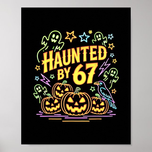 Poster Halloween Assombrado 67 Seis Sete Meme 1 (6)  (Frente)