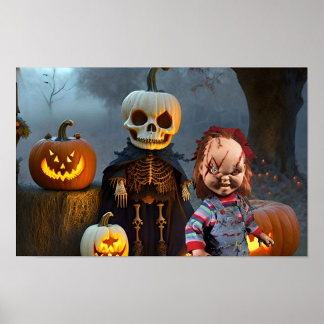 Poster Halloween assustador. (Frente)