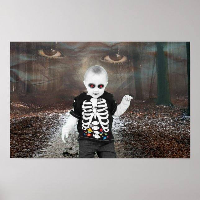 Poster Halloween assustador. (Frente)