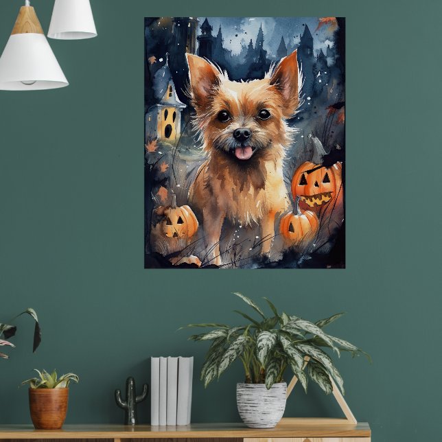 Poster Halloween Australiano Terrier With Pumpkins Scary (Sala de Estar 1)