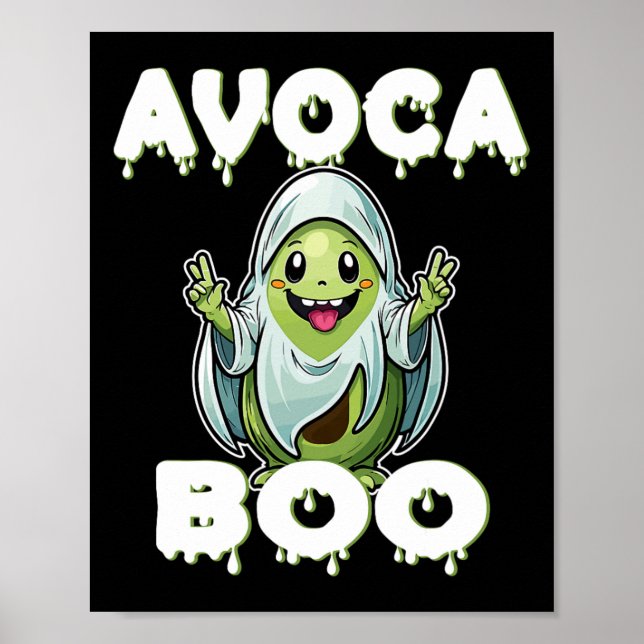 Poster Halloween Avocado Pun Ghost Costume Funny Veggie A (Frente)
