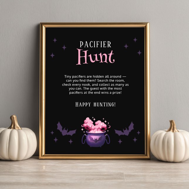 Poster Halloween Baby Shower Pacifier Hunt Game (Criador carregado)