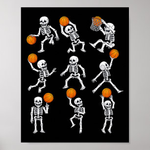 Poster Halloween Basball Skeletons Dunbble Boy