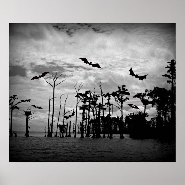 Poster Halloween Bats - Cena assustadora (Frente)