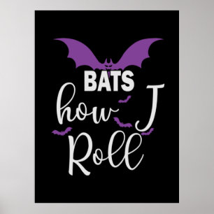 Poster Halloween Bats How I Roll Birthday
