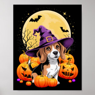 Poster Halloween Beagle Dog Pumpkin Costume Para Homens