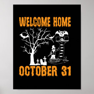 Poster Halloween Bem-Vindo A Casa Aniversário de Outubro
