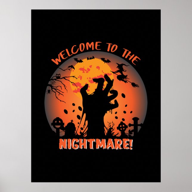 Poster Halloween Bem-Vindo Ao Pesadelo (Frente)