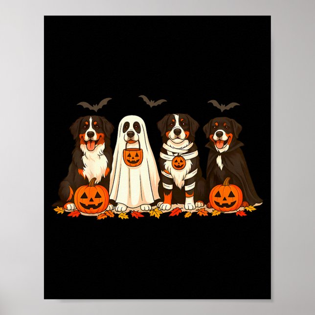 Poster Halloween Bernese Mountain Dog Ghost Soky Bernese  (Frente)