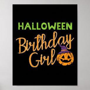 Poster Halloween Birthday Girl Bday Figurume Meninas Para