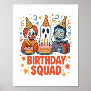 Poster Halloween Birthday Squad Clowy Clowy Clowy Ghost Z