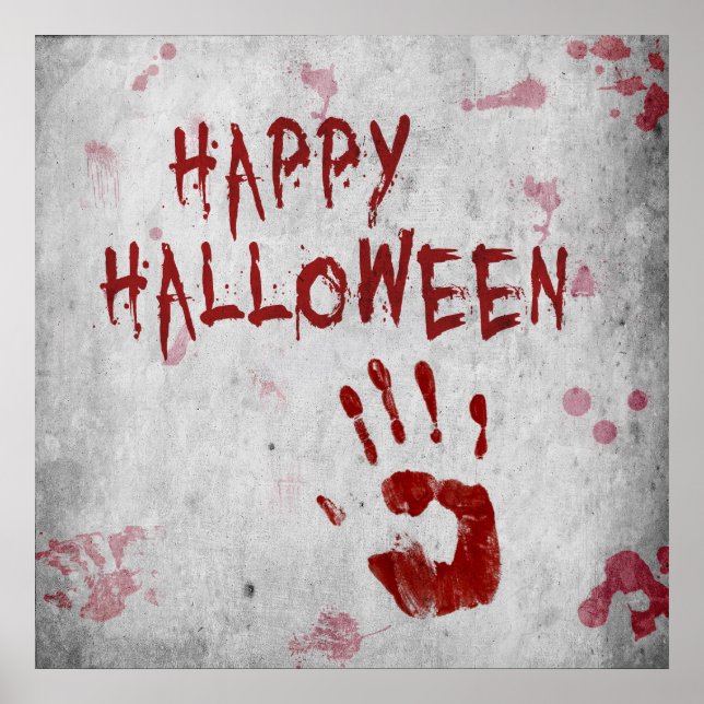 Poster Halloween Bloody Handprint (Frente)